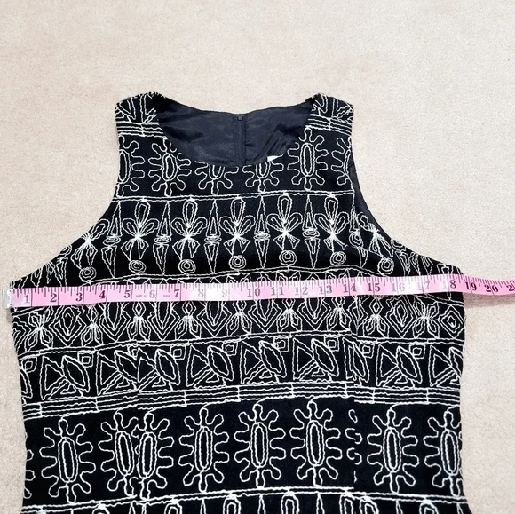 Vintage Embroidered Maxi Dress Sleeveless lined Boho J.B.S. Made In USA Size 12 - Picture 7 of 12